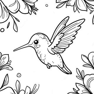 Elegantna Kolibri Ptica Koja Sedi Na Grani Na Bojanci 36515-7981