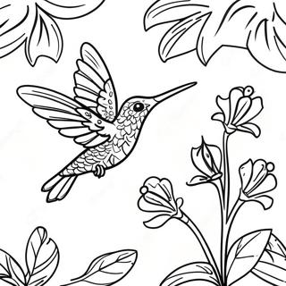 Zivahni Kolibri Sa Tropskom Pozadinom Bojanka 36516-7987