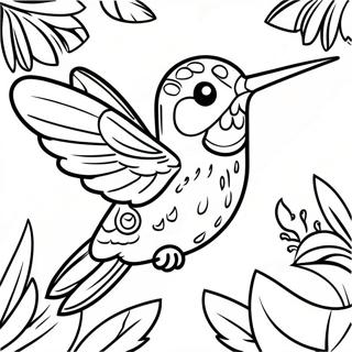 Zivahni Kolibri Sa Tropskom Pozadinom Bojanka 36516-7988