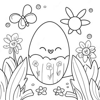 Prolecno Cvece I Uskrsnja Jaja Na Stranici Za Bojanje 382 2413