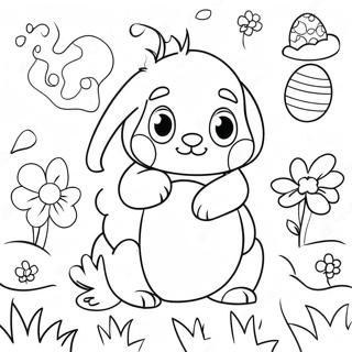 Prolecno Cvece I Uskrsnja Jaja Na Stranici Za Bojanje 382 2416