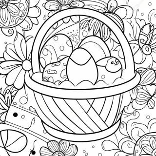 Uskrsnja Korpa Puna Jaja Na Stranici Za Bojanje 383 1260