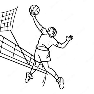 Bojanka Odbojkasa Koji Skace Da Bi Udario Loptu 41087-8979