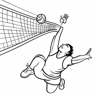 Bojanka Odbojkasa Koji Skace Da Bi Udario Loptu 41087-8980