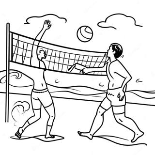 Bojanka Sa Scenom Odbojke Na Plazi 41089-8988