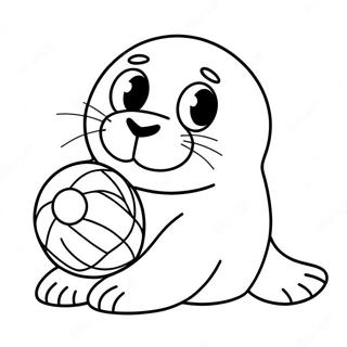 Crtacka Foka Sa Loptom Za Bojanje 43551-9523
