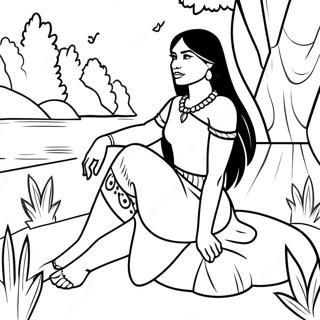Pocahontas Koja Sedi Pored Reke - Bojanka Бојанке