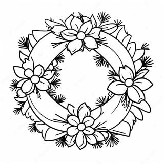 Tradicionalni Bozicni Venac Sa Sisarkama Na Stranici Za Bojanje 49437-10820