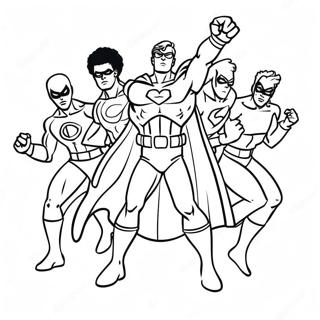 Sarena Ekipa Superheroja U Akciji Za Bojanje 5368 561