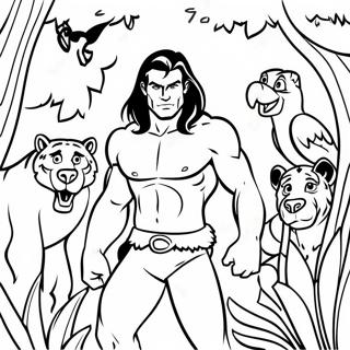 Tarzan Sa Zivotinjama Iz Dzungle Za Bojanje 54363 11901