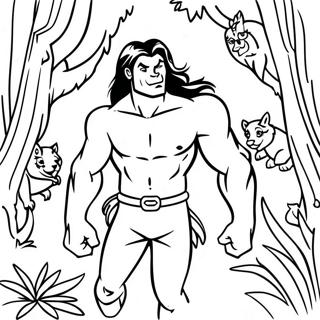 Tarzan Sa Zivotinjama Iz Dzungle Za Bojanje 54363 11902