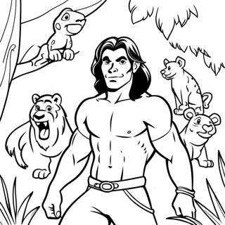 Tarzan Sa Zivotinjama Iz Dzungle Za Bojanje 54363 11903