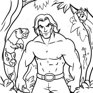 Tarzan Sa Zivotinjama Iz Dzungle Za Bojanje 54363 11904