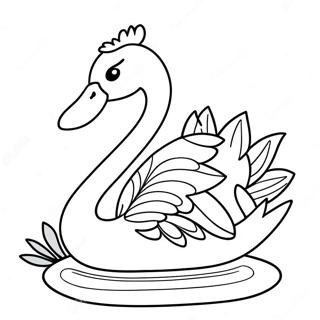 Mirni Labud Sa Lotosovim Cvecem Za Bojanje 54806-12007