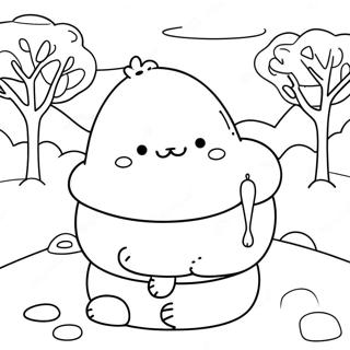 Sarmantna Zimska Scena Sumikko Gurashi Бојанке