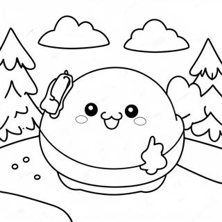 Sarmantna Zimska Scena Sumikko Gurashi Бојанке