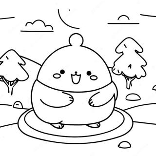 Sarmantna Zimska Scena Sumikko Gurashi Бојанке
