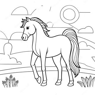 Elegantni Konj Na Zalasku Sunca Bojanka 59298-12997