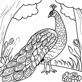 Majestetni Paun U Vrtu Za Bojanku 61599 13537