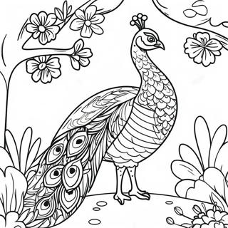 Majestetni Paun U Vrtu Za Bojanku 61599 13538