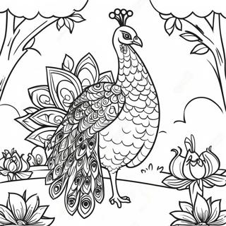 Majestetni Paun U Vrtu Za Bojanku 61599 13539