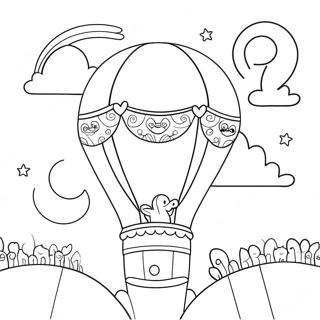 Mastovit Balon Na Vruci Zrak Sa Zivotinjskim Prijateljima Stranica Za Bojanje 61785 13598