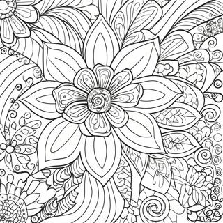 Mastoviti Zentangle Cvet Stranica Za Bojanje 61957-13650