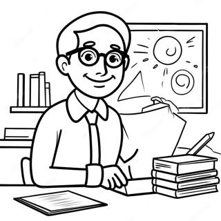 Srecan Ucitelj Za Stolom Bojanka 62058 13680