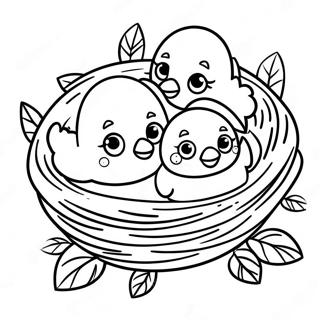 Srecne Bejbi Ptice U Gnezdu Bojanka 656-1551