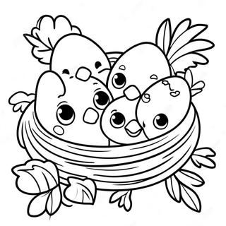 Srecne Bejbi Ptice U Gnezdu Bojanka 656-1552