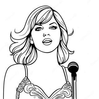 Taylor Swift Peva Na Bini Stranica Za Bojanje 69300-15176