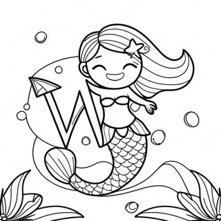 Magicna Sirena Stranica Za Bojanje Slova M 71758-15719