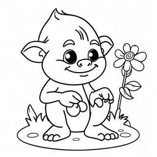 Zavodljiv Trol Koji Se Igra Sa Cvecem Bojanka 7189-1508