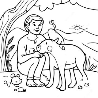 Adam Imenuje Zivotinje Stranica Za Bojanje 72290 16083