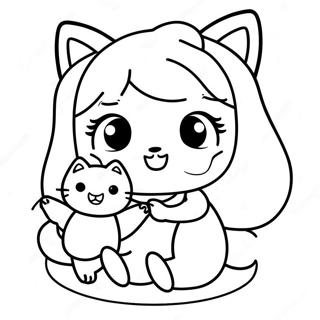 Razigrana Kawaii Devojka Sa Mackom Za Bojanje 73472 16998