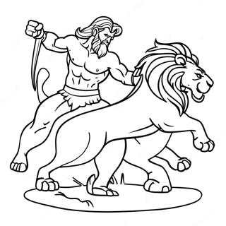 Bojanka Sa Herkulom Koji Se Bori Sa Nemejskim Lavom 73754-17213