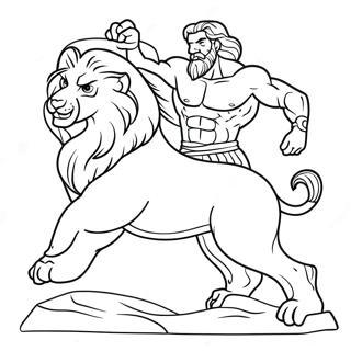 Bojanka Sa Herkulom Koji Se Bori Sa Nemejskim Lavom 73754-17216