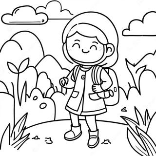 Stranica Za Bojanje Avanturisticke Devojke Koja Istrazuje Prirodu 75089-18262