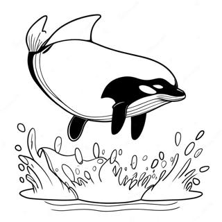 Stranica Za Bojanje Razigrane Orke Dok Skace 75758-18778