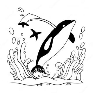 Stranica Za Bojanje Razigrane Orke Dok Skace 75758-18779