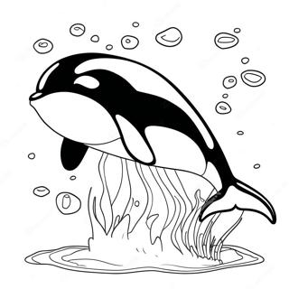 Stranica Za Bojanje Razigrane Orke Dok Skace 75758-18780