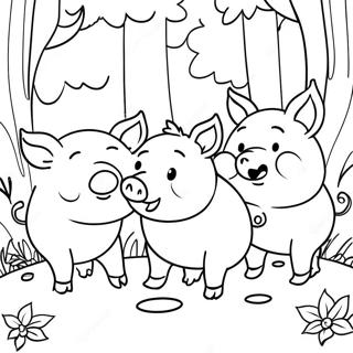 Tri Mala Praseta Stranice za bojenje