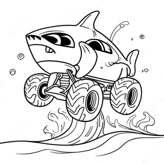 Strsljen Monster Truck Koji Se Probija Kroz Talase Bojanka 78044 20538