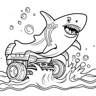 Strsljen Monster Truck Koji Se Probija Kroz Talase Bojanka 78044 20539