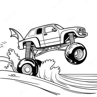 Strsljen Monster Truck Koji Se Probija Kroz Talase Bojanka 78044 20540