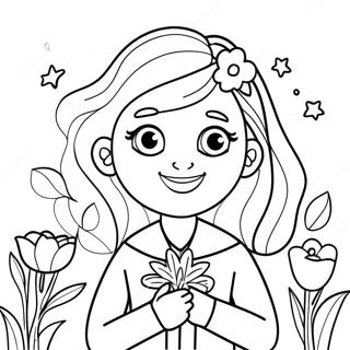 Sarmantna Devojka Sa Cvecem Bojanka 78172 20636