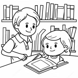 Deca Citaju U Biblioteci Stranica Za Bojanje 78481-20873