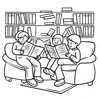 Deca Citaju U Biblioteci Stranica Za Bojanje 78481-20875