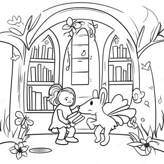 Magical Biblioteka Sa Vilama Stranica Za Bojanje 78482-20877