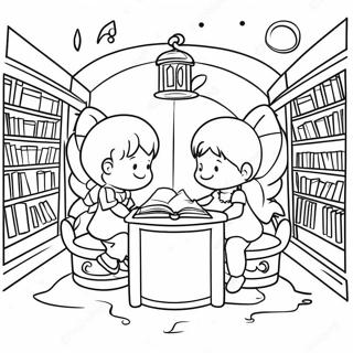 Magical Biblioteka Sa Vilama Stranica Za Bojanje 78482-20879